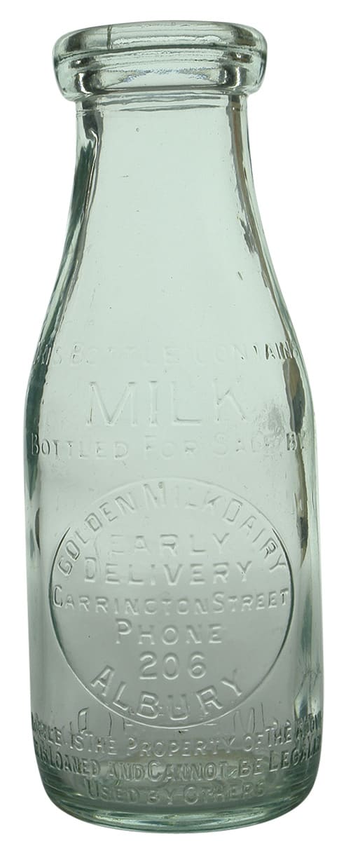 Golden Milk Dairy Carrington Street Albury Bottle