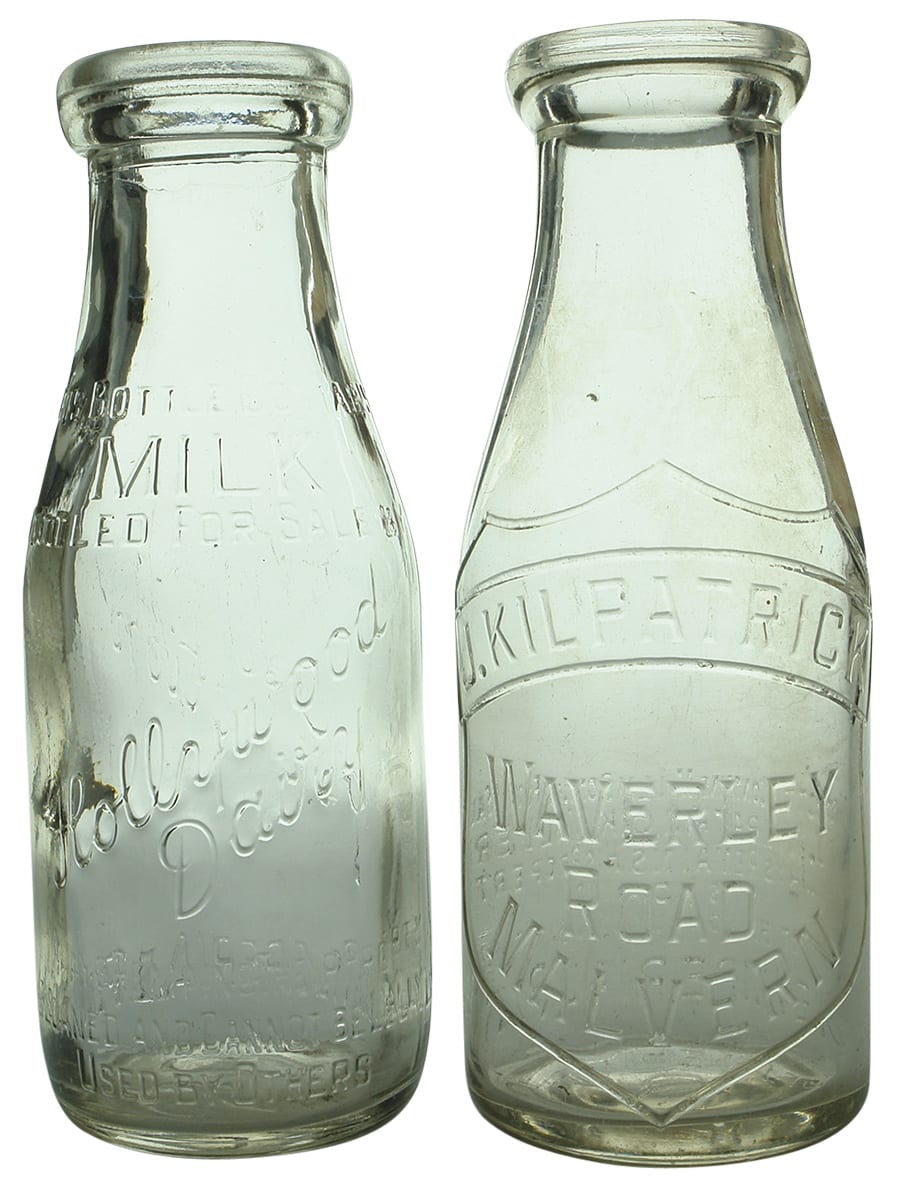 Collection Vintage Pint Milk Bottles