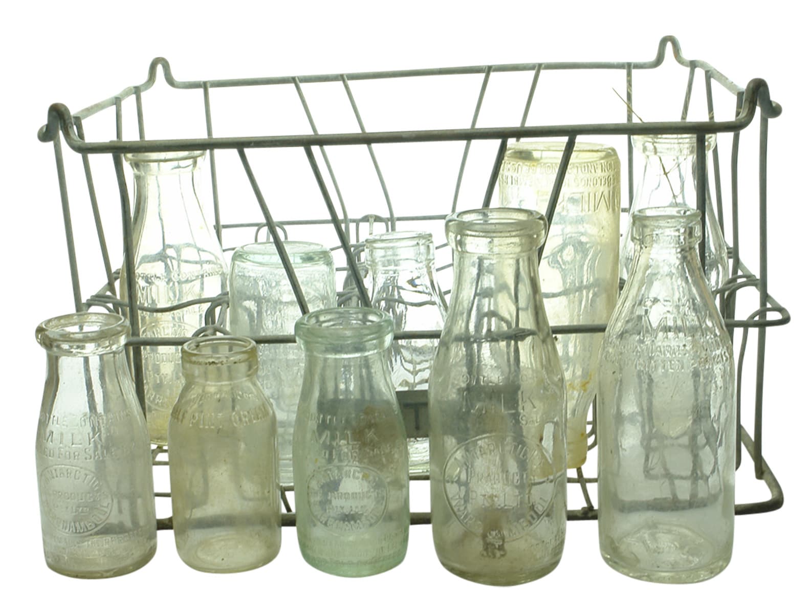 Collection Vintage Pint Milk Bottles