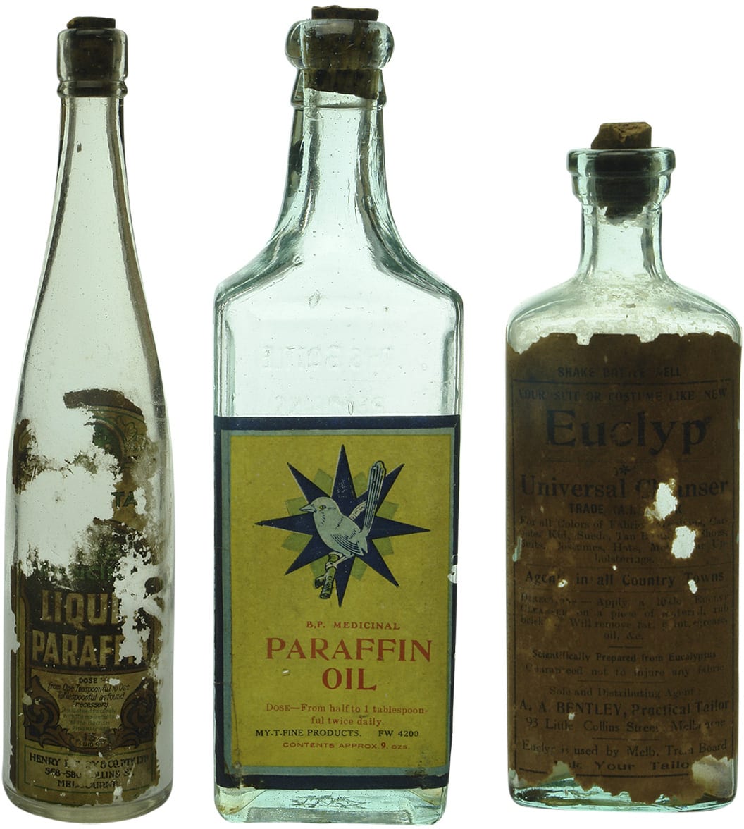 Collection Labelled Vintage Bottles