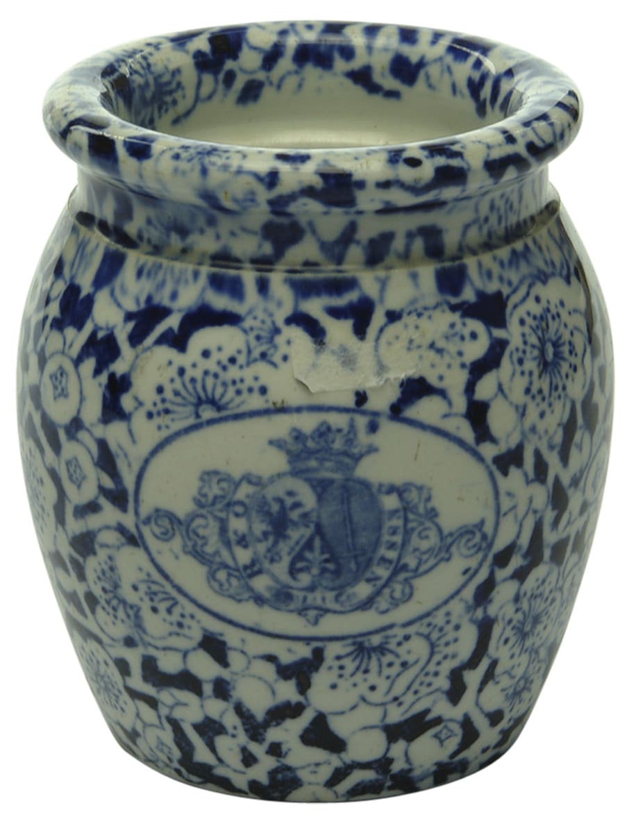 Essen Floral Pattern Blue White Ceramic Jar