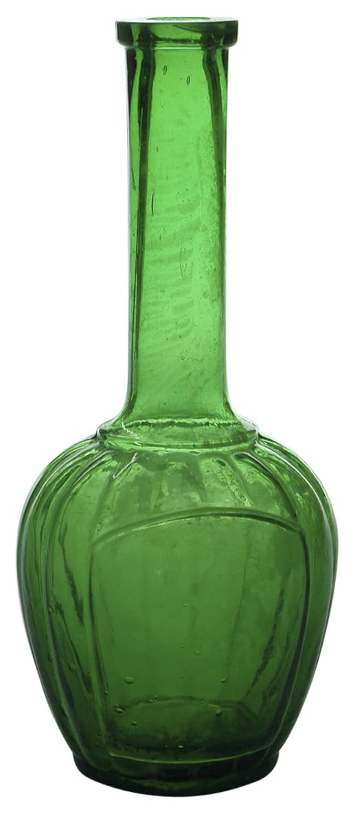 Green Glass Fancy Perfume Old Bottle