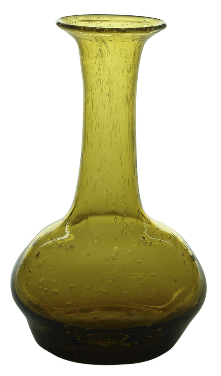 Amber Glass Fancy Antique Bottle