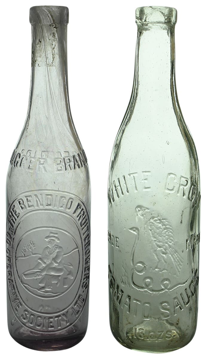 Collection Old Antique Sauce Bottles