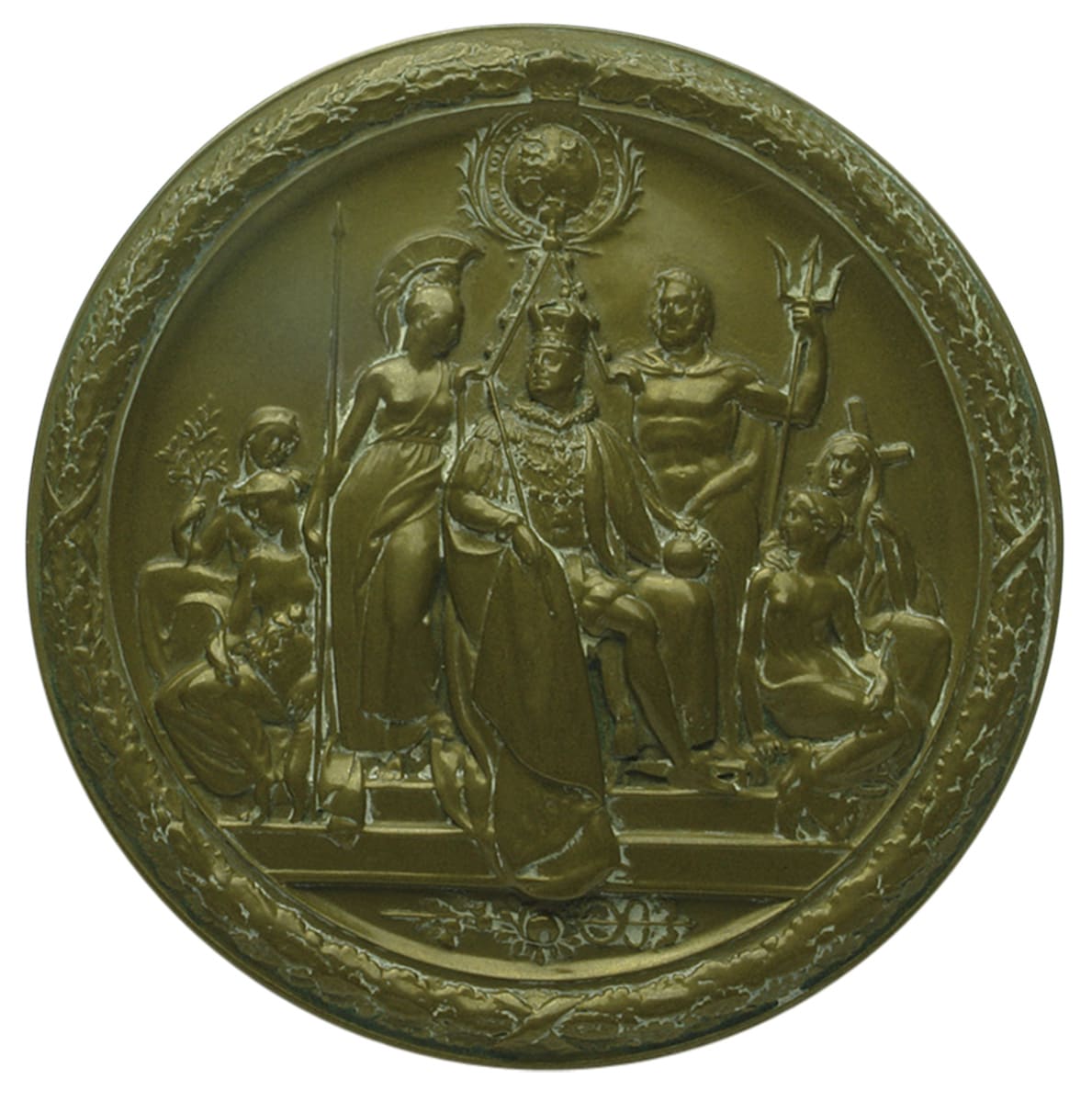 Brass Allegorical Plaque