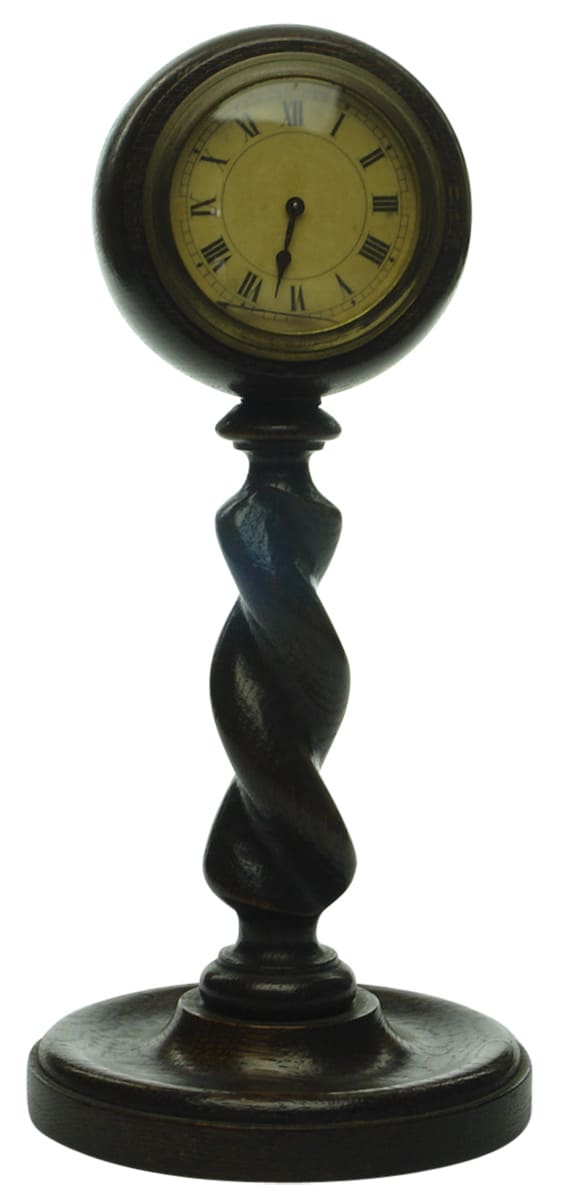 Barley Twist Wood Stand Clock