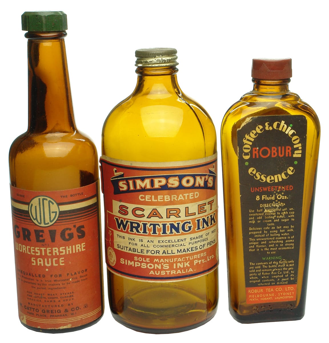 Vintage Labelled Old Bottles