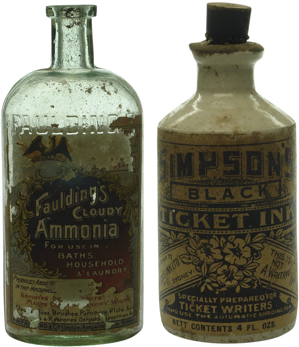 Collection Labelled Antique Bottles