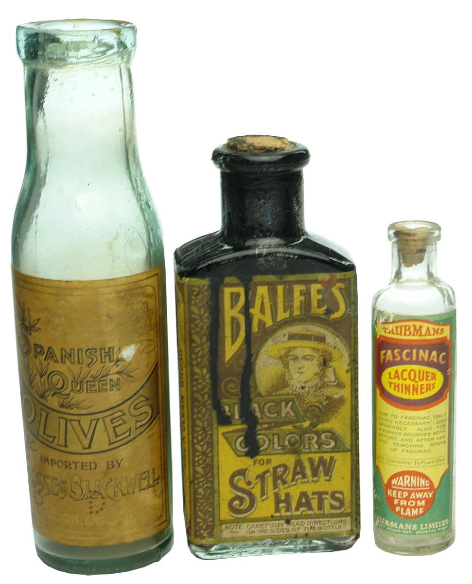 Vintage Labelled Old Bottles