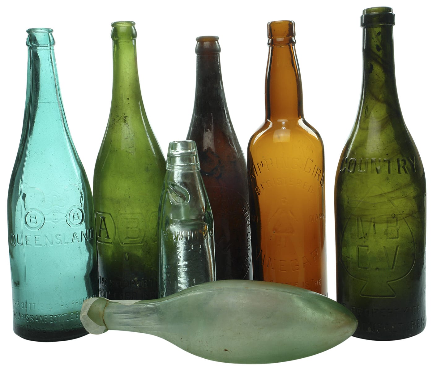 Collection Old Vintage Bottles