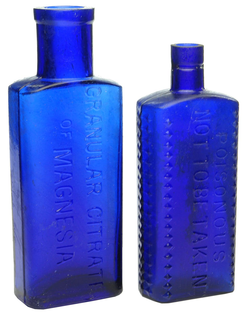 Collection Cobalt Blue Antique Bottles