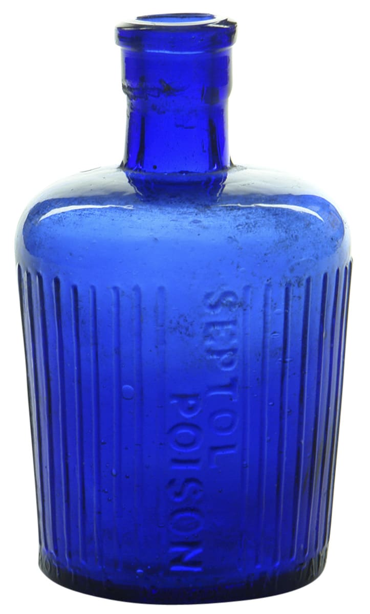 Septol Poison Jug Lysol Bottle Cobalt Blue
