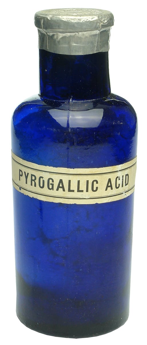 Pyrogallic Acid Old Cobalt blue Bottle