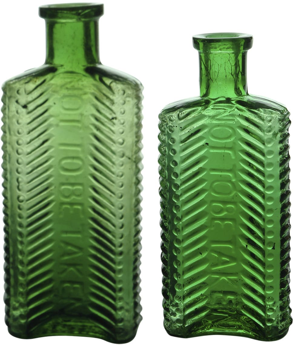 Green Foulston's Crescent Patent Poison Bottles