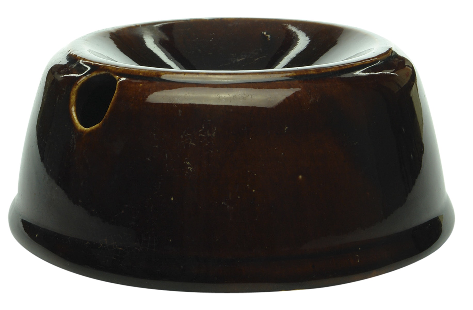 Chocolate Glazed Stoneware Spittoon