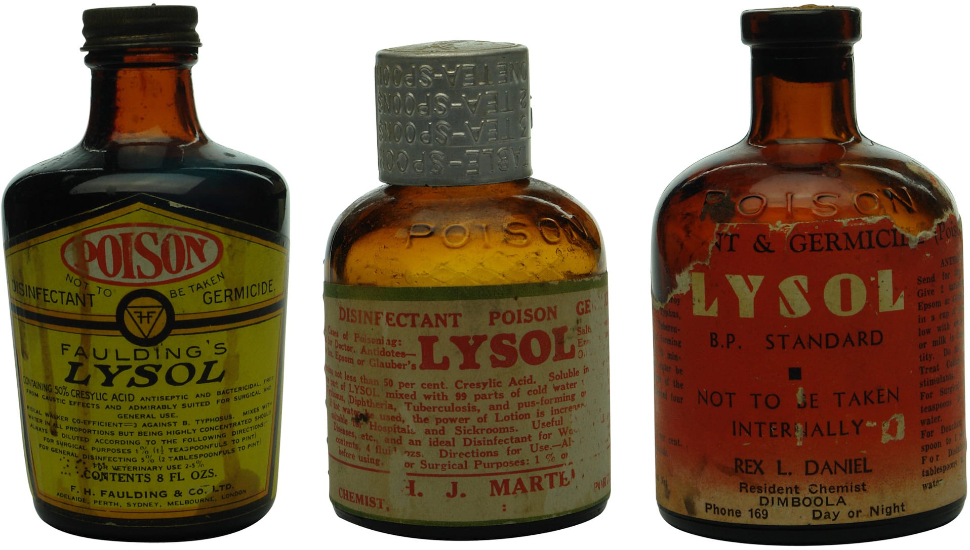 Collection Lysol Poison Bottles