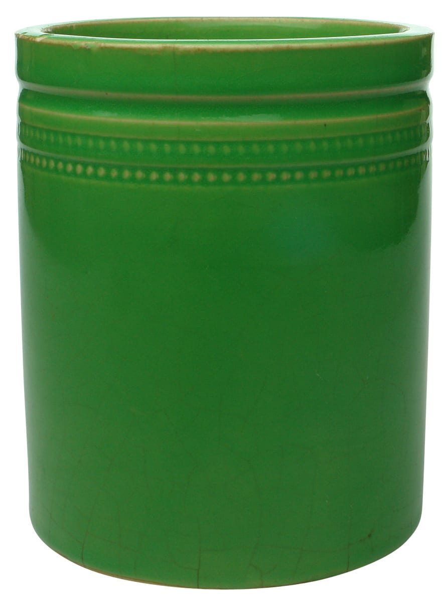 Green Bendigo Pottery Jar