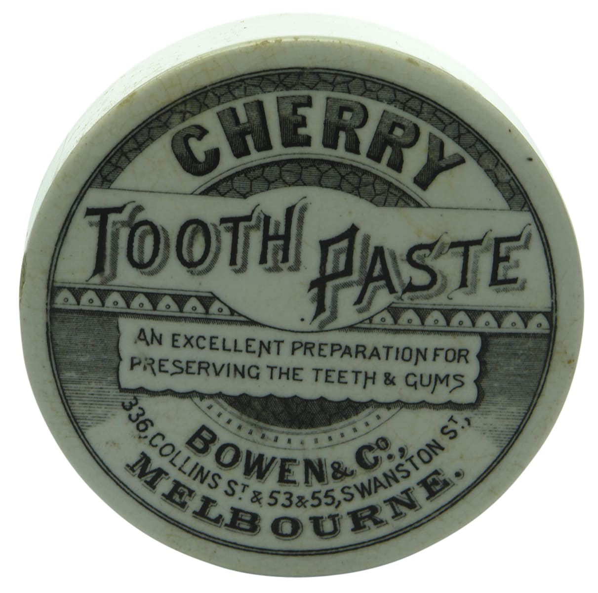 Bowen Melbourne Cherry Tooth Paste Pot Lid