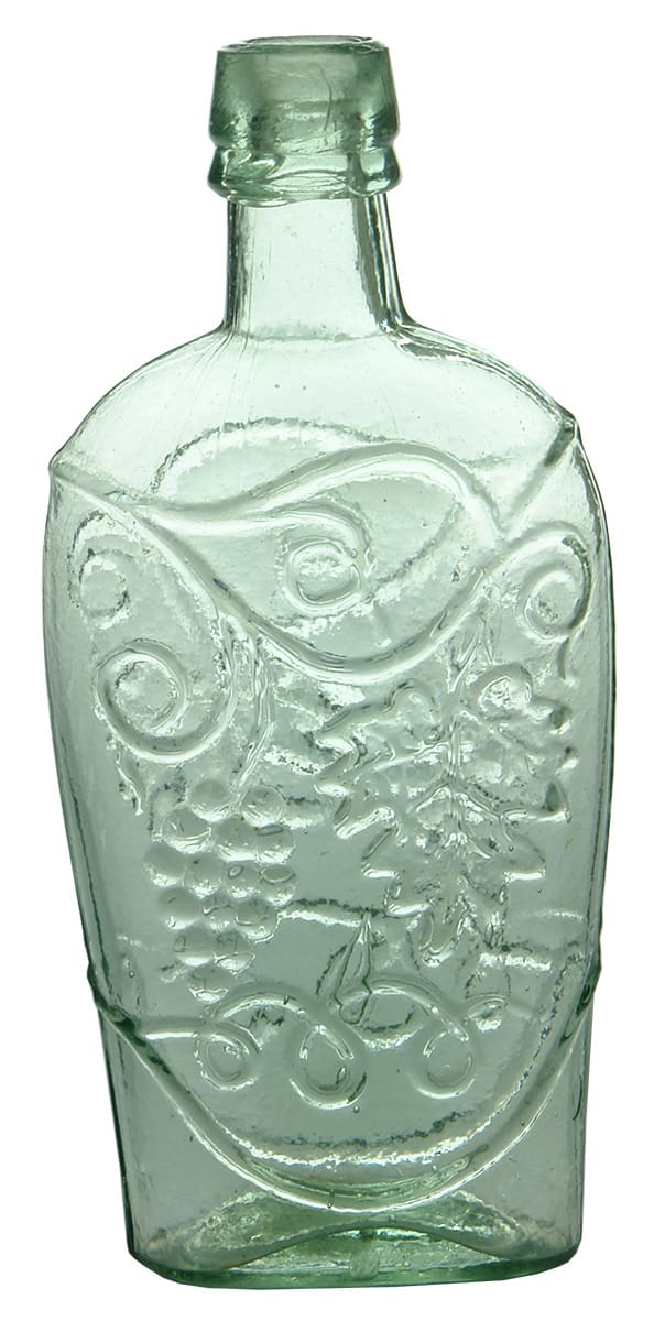 Grape Pattern Glass Design Flask