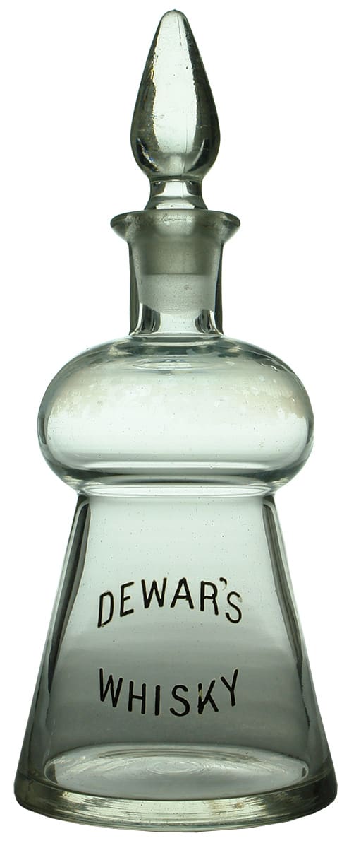 Dewar's Whisky Clear Glass Etched Decanter