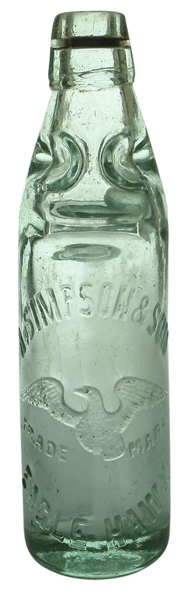 Simpson Eaglehawk Antique Codd Marble Bottle