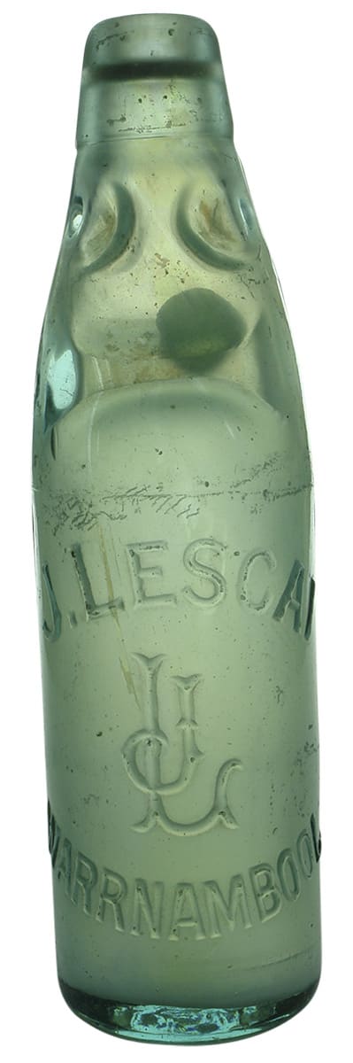 Lescai Warrnambool Ginger Ale Codd Bottle