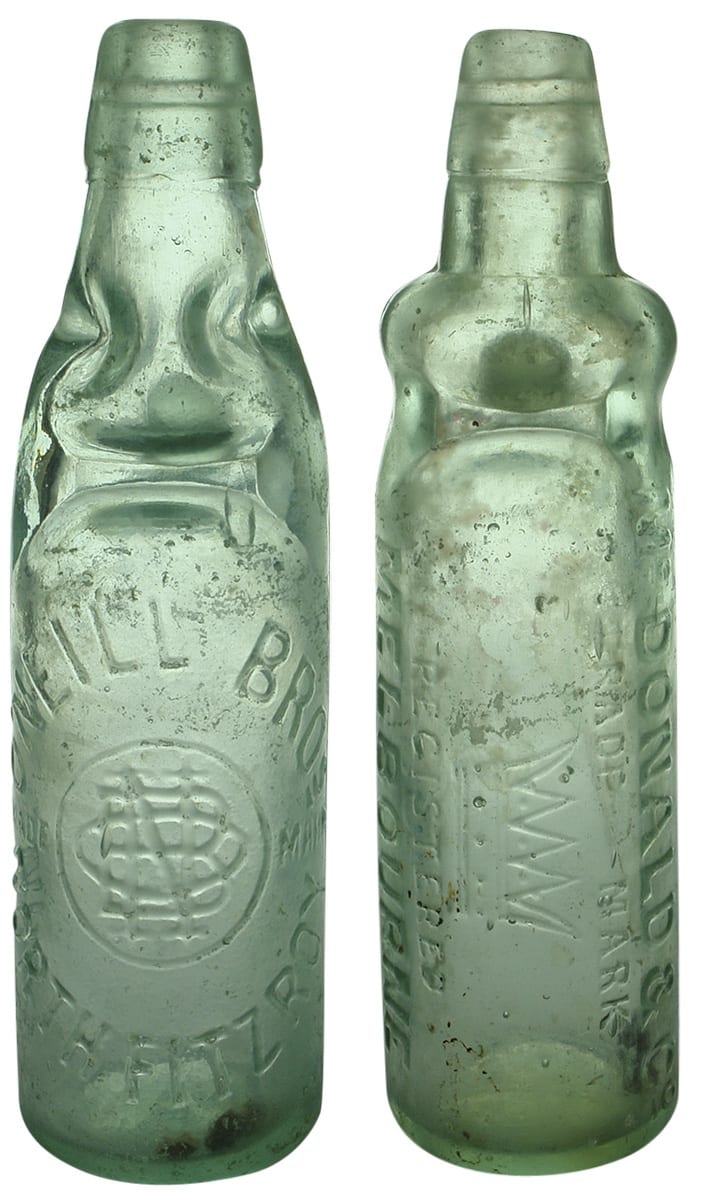 Collection old Codd Marble Bottles