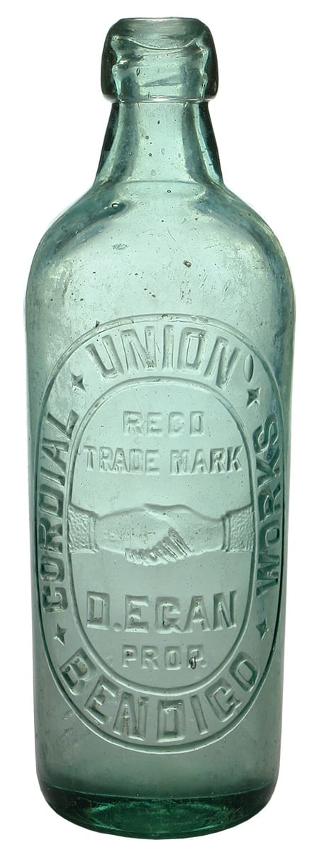 Union Cordial Works Bendigo Egan Vintage Bottle