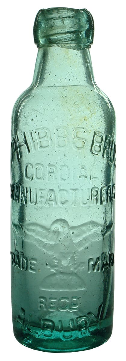 Phibbs Bros Cordial Manufacturers Albury Eagle Bottle