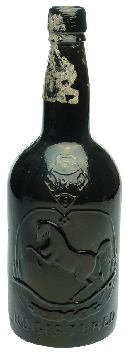 Black Horse Ale Registered Antique Bottle