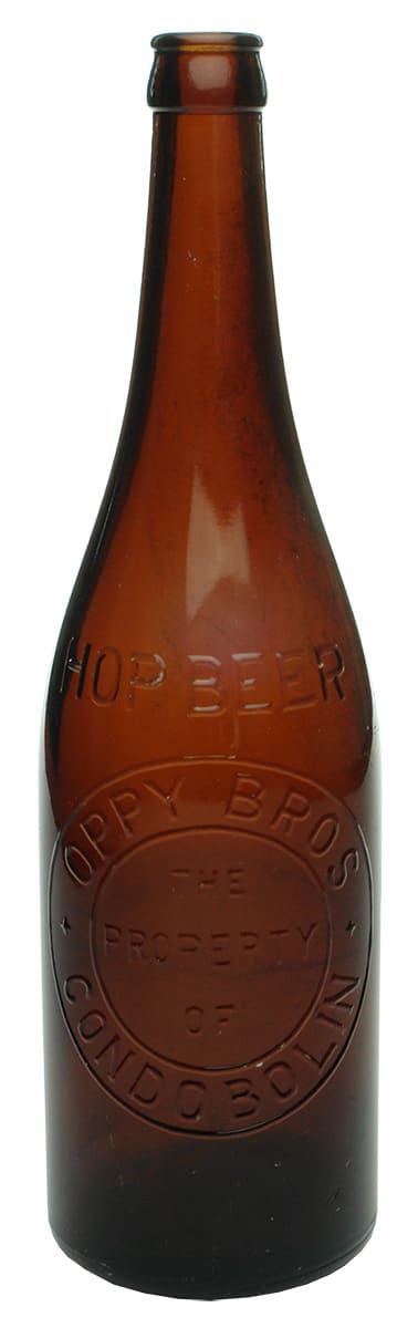 Oppy Bros Condobolin Crown Seal Amber Bottle