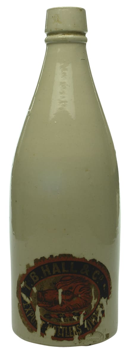Hall Liverpool Boar's Head Stoneware Beer Bottle