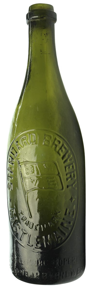 Standard Brewery Castlemaine Flag Antique Beer Bottle