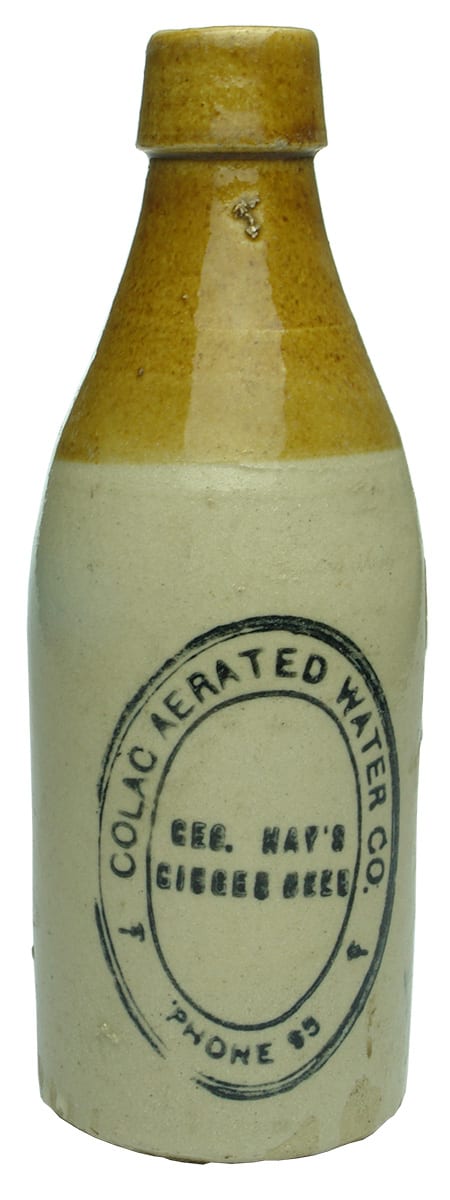 Colac Aerated Water Hay Ginger Beer Bottle