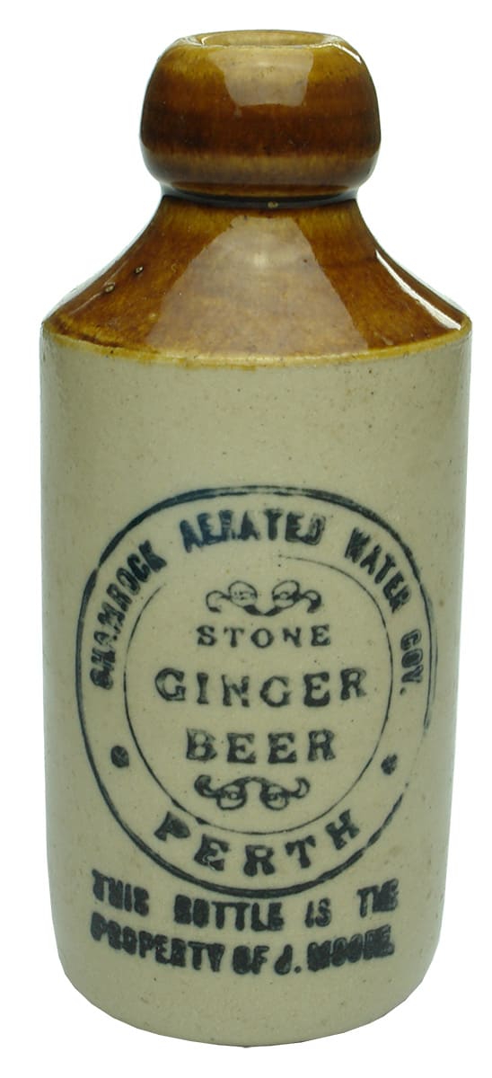 Shamrock Aerated Water Stone Ginger Beer Bottle