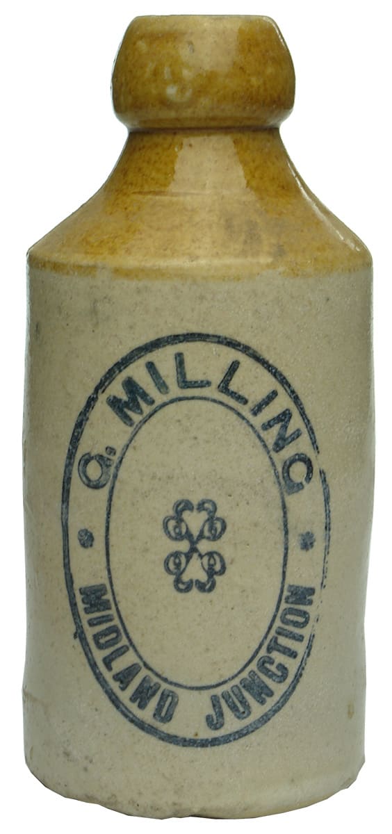 Milling Midland Junction Stoneware Ginger Beer Bottle