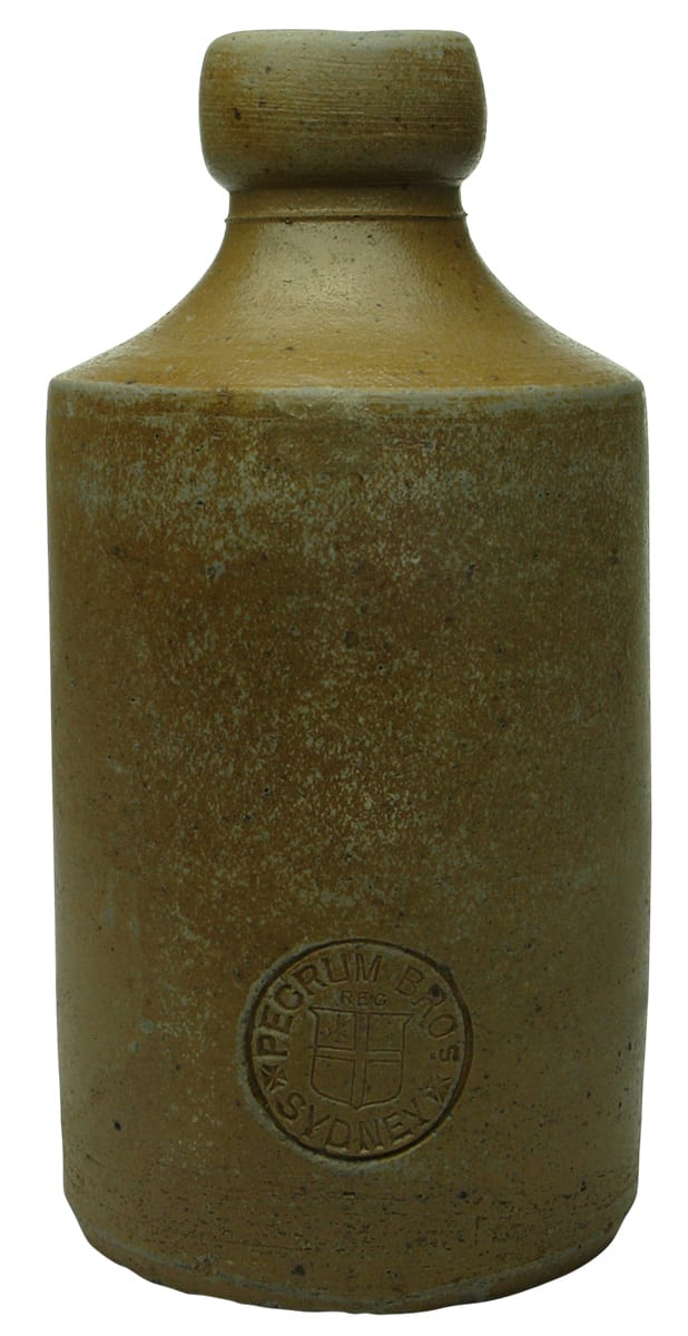 Pegrum Bros Sydney Shield Impressed Stoneware Bottle