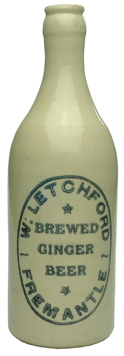 Letchford Brewed Ginger Beer Fremantle Stoneware Bottle
