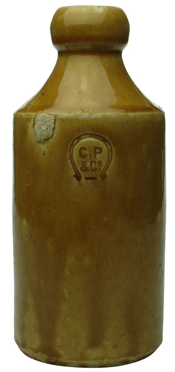 Horseshoe Charles Pocock Impressed Stoneware Bottle