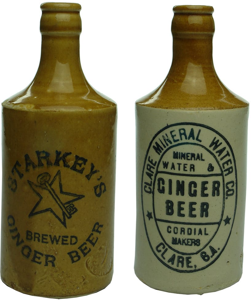 Collection Stoneware Ginger Beer Antique Bottles