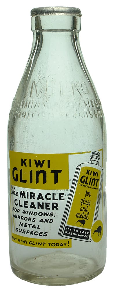 Kiwi Glint Advertising Ceramic Label Milk Bottle