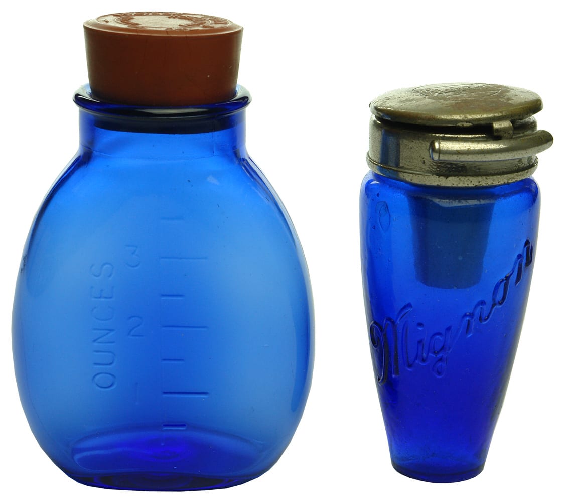 Cobalt Blue Glass Pocket Spittoons