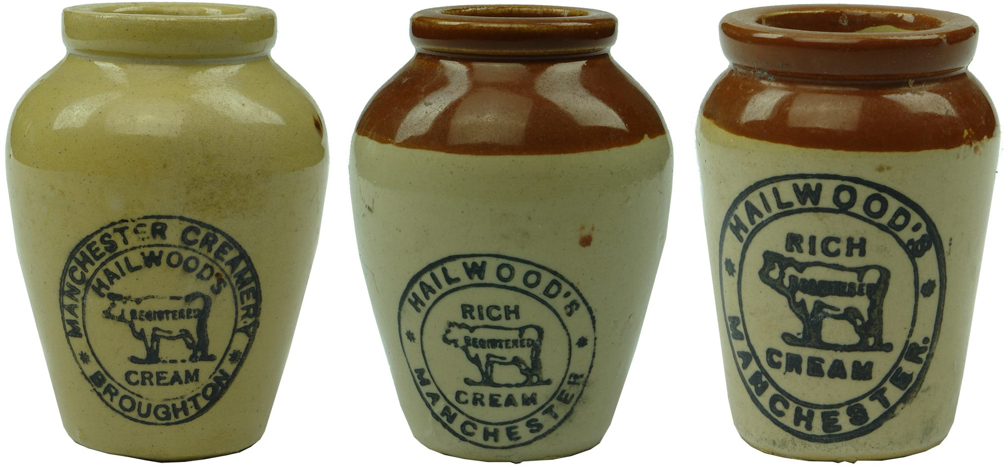 Stoenware Antique Cream Jars