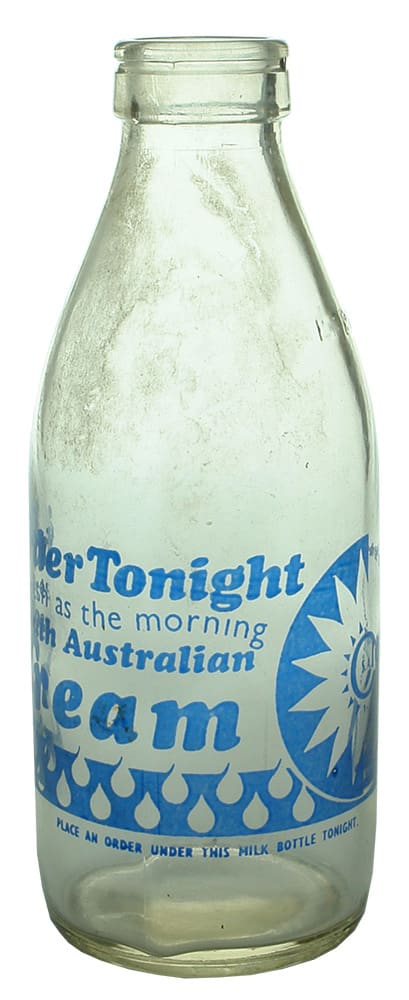 South Australian Ceramic Label Advertising Milk Bottle