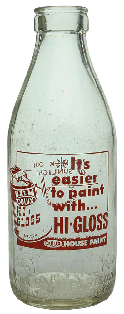 Dulux House Paint Advertising Milk Bottle