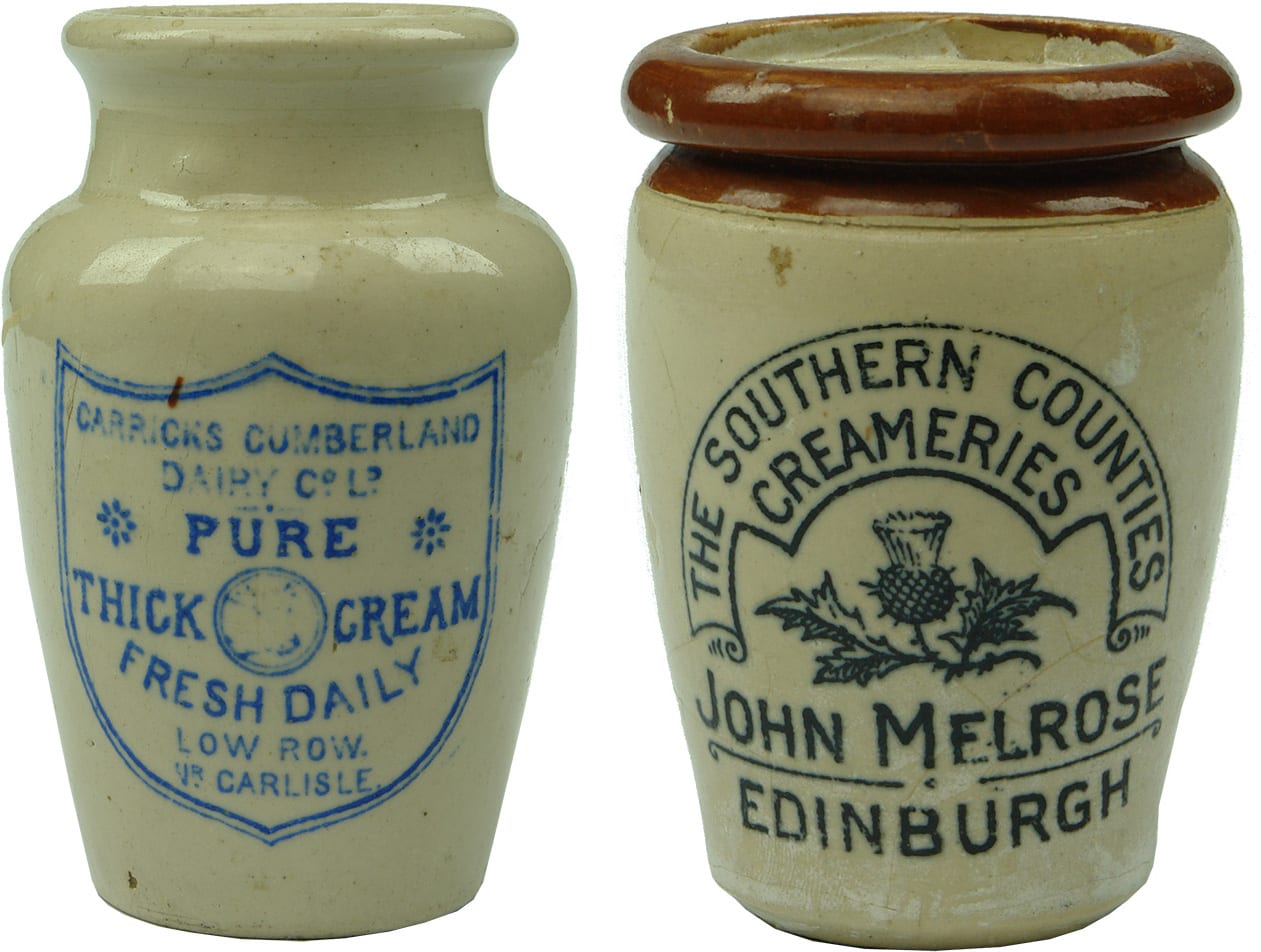 Stoenware Antique Cream Jars