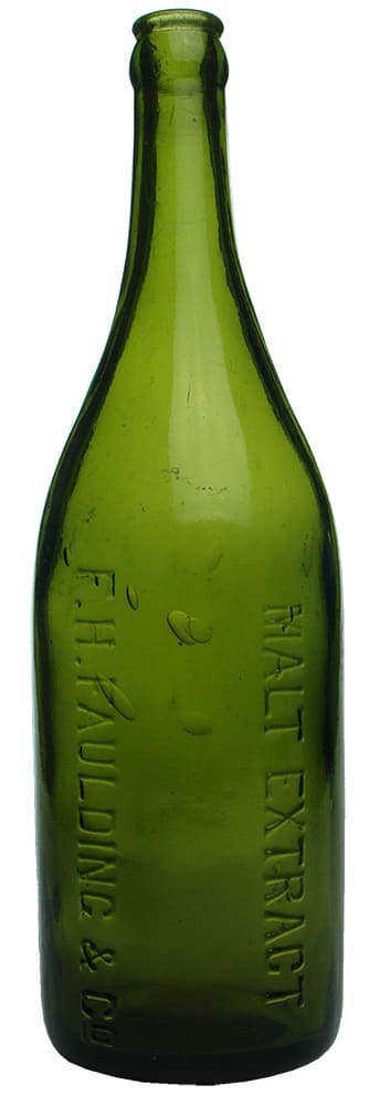 Faulding Malt Extract Green Glass Bottle