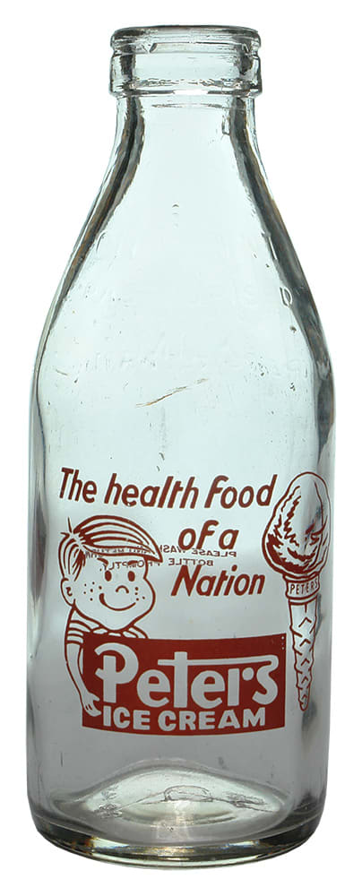 Peters Creameries Advertising Milk Bottle