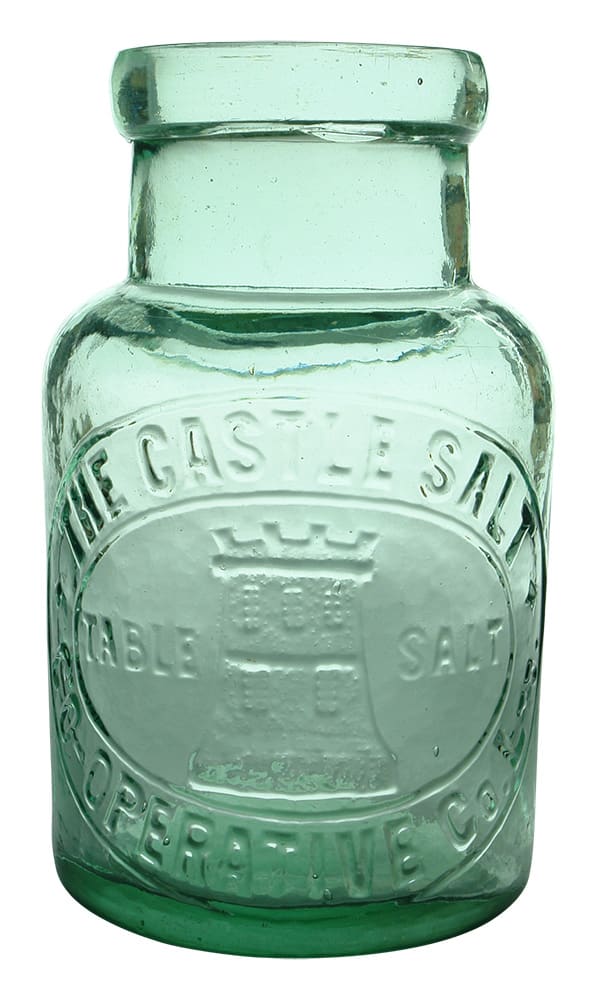 Castle Salt Antique Glass Jar