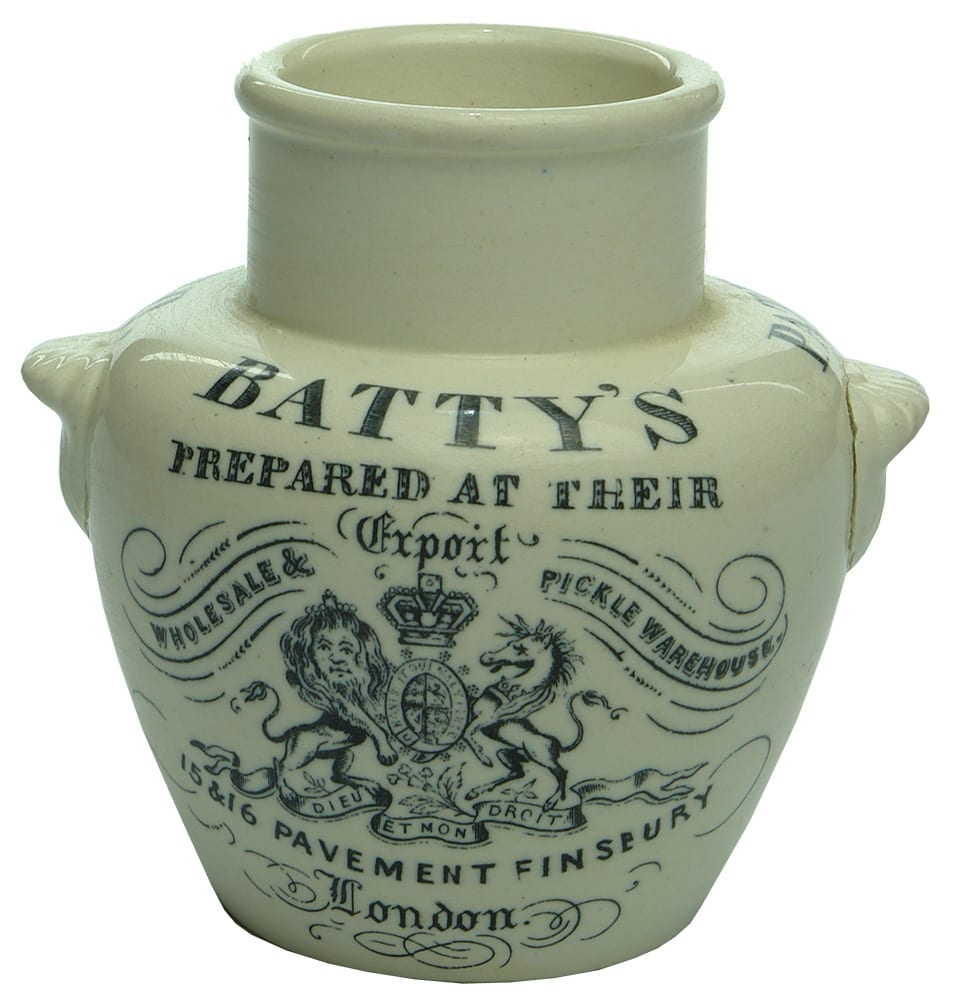 Batty's Pavement Finsbury Mustard Pottery Jar